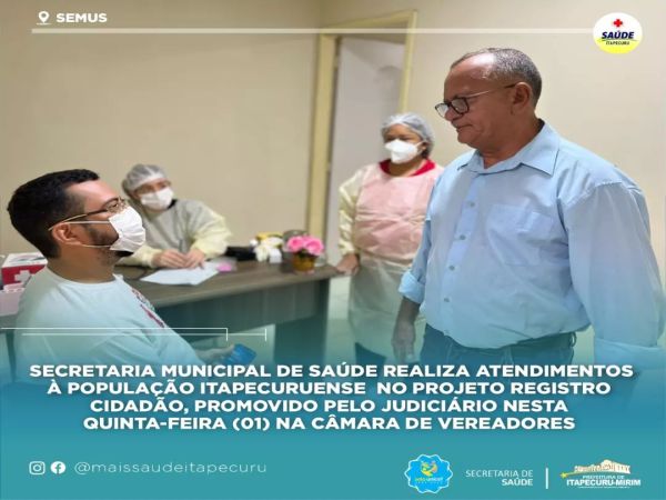 A Secretaria Municipal de Saúde realizou atendimentos durante o Projeto Justiça de Proximidade