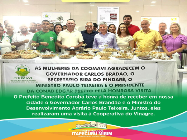 Recebemos em nossa cidade o Governador Carlos Brandão e o Ministro do Desenvolvimento Agrário Paulo Teixeira