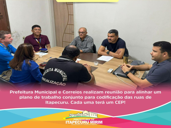 Em uma parceria entre a Prefeitura e os Correios, foi realizada uma reunião para estabelecer um plano de trabalho