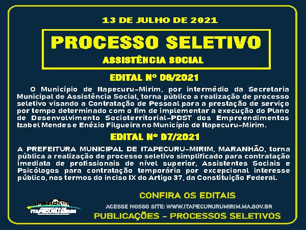 Lista dos inscritos para teste seletivo do Mirim